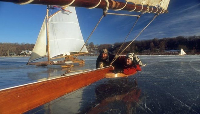 Ice yachting thrill photo by Peter Guttman © SW
